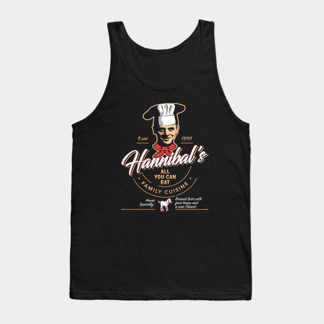 Hannibal's All You Can Eat Family Cuisine Tank Top by Alema Art